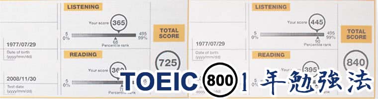 TOEIC800点1年勉強法