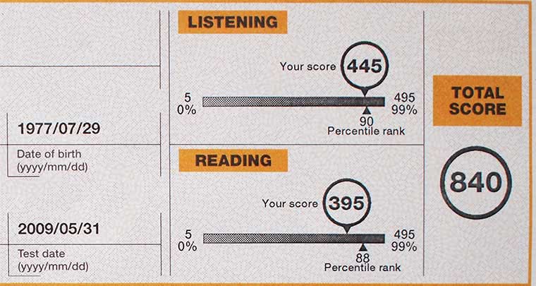 11ヵ月でTOEIC840点